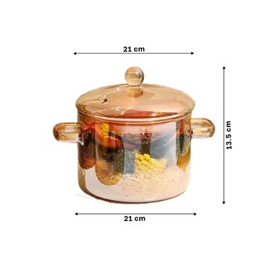 PACK6 CONTENEDOR 1,5L EN BOROSILICATO Y TAPA MARRON TRANSPARENTE - 4