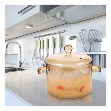 CACEROLA EN BOROSILICATO CON TAPA MARRON TRANSPARENTE Y FORMATO 1,5L Y+LIGAS REGALO - 1