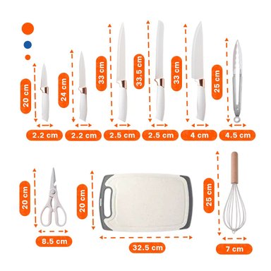 JUEGO COMPLETO DE 18 PIEZAS DE UTENSILIOS DE COCINA BLANCO EN SILICONA Y MADERA - 4