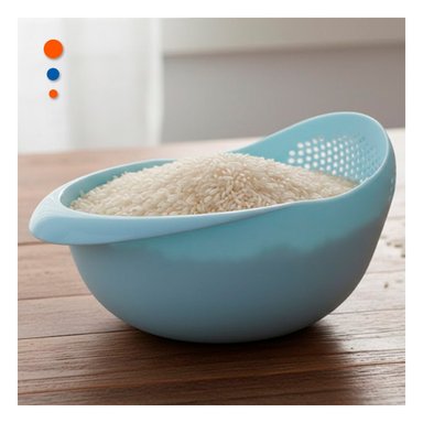 CESTA COLADORA DE ARROZ CELESTE 22,5X11CM PARA COCINA CASA NAVIDAD Y+REGALO STICKER - 2