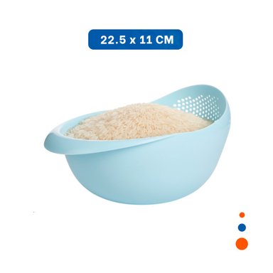 CESTA COLADORA DE ARROZ CELESTE 22,5X11CM PARA COCINA CASA NAVIDAD Y+REGALO STICKER - 4