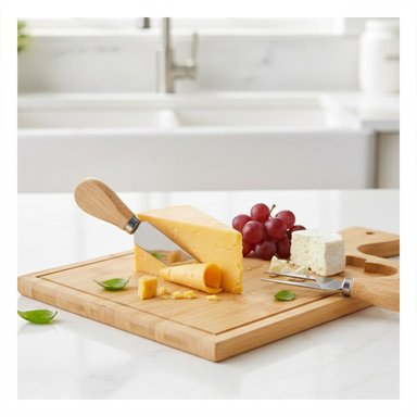 BASE CON 2 UTENSILIOS DE MADERA BAMBU RECTANGULAR PARA COCINA Y HOGAR Y+PAPEL REGALO - 5