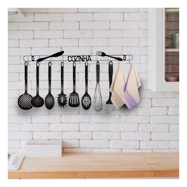 PACK12 SOPORTE NEGRO DE PARED CON GANCHOS PARA MANTENER ORDEN Y+PAPEL REGALO - 3