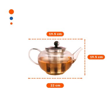 INFUSOR DE COLOR TRANSPARENTE 800ML FABRICADO EN BOROSILICATO Y ACERO Y+REGALO STICKER - 4