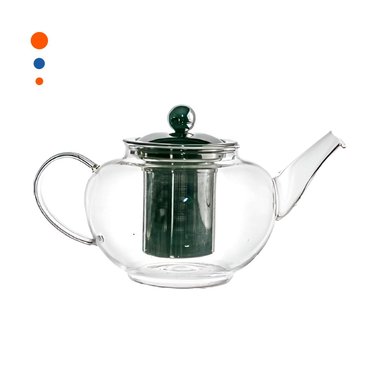 INFUSOR DE 800ML EN BOROSILICATO Y ACERO CON CUERPO DE COLOR TRANSPARENTE Y+PAPEL REGALO - 1