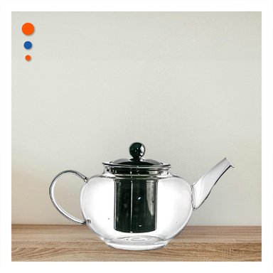 INFUSOR DE 800ML EN BOROSILICATO Y ACERO CON CUERPO DE COLOR TRANSPARENTE Y+PAPEL REGALO - 3