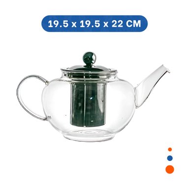 INFUSOR 800ML EN BOROSILICATO CON DETALLES EN ACERO DE COLOR TRANSPARENTE Y+LIGAS REGALO - 4