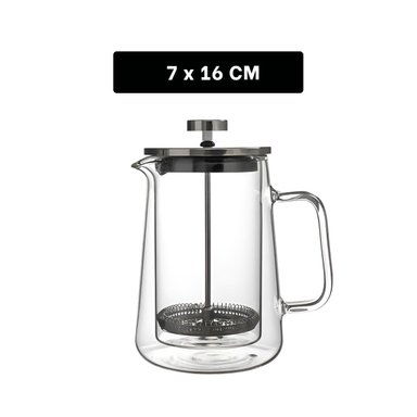CAFETERA DE MESA 350ML DE COLOR TRANSPARENTE EN BOROSILICATO Y ACERO Y+POST IT - 4