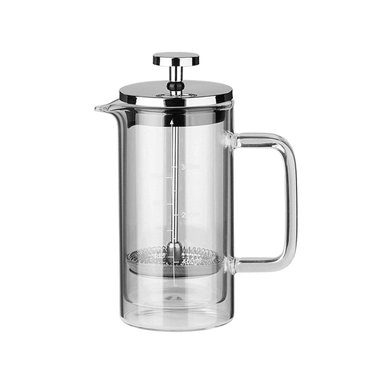 CAFETERA 800ML EN BOROSILICATO CON DETALLES EN ACERO RECTO COLOR TRANSPARENTE Y+LIGAS REGALO - 3