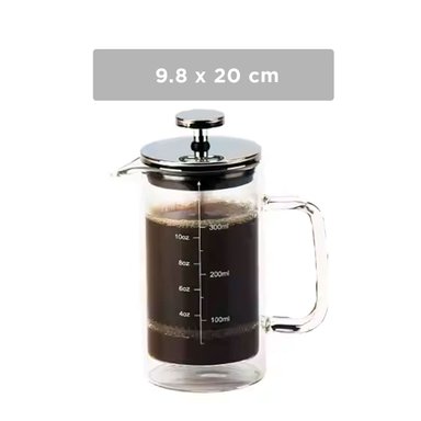 CAFETERA 800ML EN BOROSILICATO CON DETALLES EN ACERO RECTO COLOR TRANSPARENTE Y+LIGAS REGALO - 4