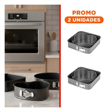 PACK2 MOLDES DESMONTABLES DE COCINA COLOR PLATEADO CON 3 FORMAS Y MEDIDAS ADAPTABLES - 1