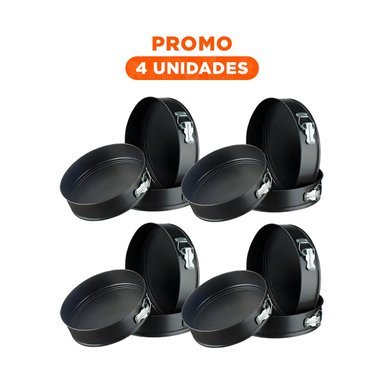 PACK4 COMBO DE MOLDES PARA HORNO COLOR PLATEADO CON 3 CIRCULOS Y MEDIDAS Y+REGALO STICKER - 1