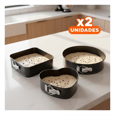 PACK2 MOLDES DESMONTABLES COLOR PLATEADO CON 3 FORMAS Y MEDIDAS EQUILIBRADAS Y+REGALO STICKER - 1