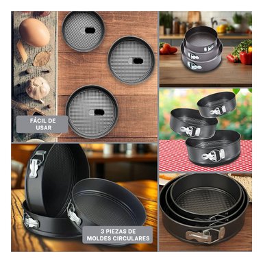 SET PARA PASTELES EN COLOR PLATEADO CON 3 CIRCULOS Y MEDIDAS COMODAS - 5