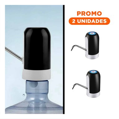 PACK2 DISPENSADOR DE COLOR NEGRO ELECTRICO PARA AGUA CON CARGA RECARGABLE - 1