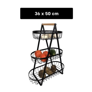 PACK4 ORGANIZADOR PARA COLOCAR FRUTAS FRESCAS Y MANTENER MESA ORDENADA NEGRO - 4