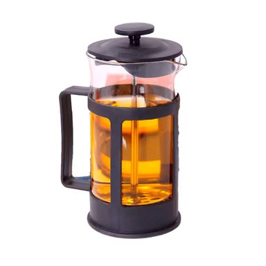 PACK6 DISPENSADOR DE CAFE PRENSA FRANCESA CON BANDEJA NEGRO 600ML Y+REGALO STICKER - 2