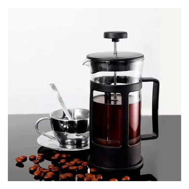 PACK2 INFUSOR DE CAFE MANUAL VERTICAL CON CRISTAL Y FILTRO NEGRO 600ML Y+PAPEL REGALO - 1