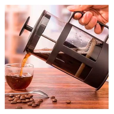 PACK2 INFUSOR DE CAFE MANUAL VERTICAL CON CRISTAL Y FILTRO NEGRO 600ML Y+PAPEL REGALO - 5