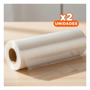PACK2 RECUBRIMIENTO PLASTICO PARA ALIMENTOS 20M X 30CM TRANSPARENTE Y+REGALO STICKER - 1