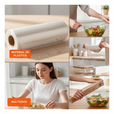 EMPAQUE PLASTICO TRANSPARENTE PARA ALIMENTOS 20M X 30CM COCINA Y+POST IT - 5