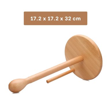 ORGANIZADOR VERTICAL DE PAPEL TOALLA EN MADERA CON BASE REDONDA Y DOBLE PALO - 4