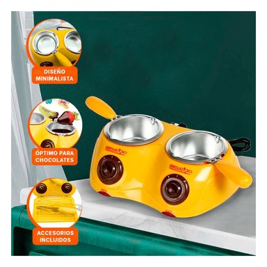 PACK4 RECIPIENTE PRACTICO PARA CHOCOLATE CON ACCESORIOS AMARILLO - 5