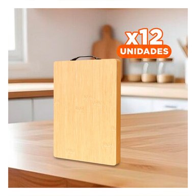 PACK12 BASE PARA COCINA MOSTAZA 35X27X2CM CON MANGO COMODO - 1