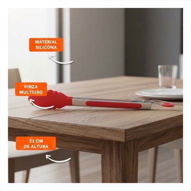 PACK6 PRENSA FUNCIONAL 21CM EN ROJO PARA COCINA HOGAR Y PARRILLA Y+PAPEL REGALO - 2