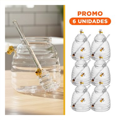 PACK6 TARRO PARA MESA MIELERO DECORATIVO PARA COCINA FAMILIAR - 1