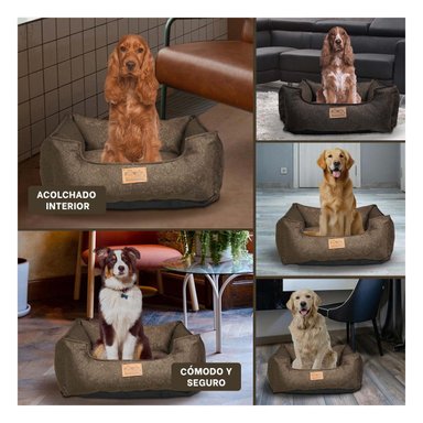 ESTRUCTURA ACOLCHADA PARA PERRO TALLA M MARRON COMPLETO - 5
