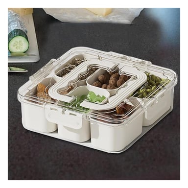 TAPER TRANSPARENTE CON 6 MINI BANDEJAS ORGANIZADA Y SEGURA PARA CASA Y COCINA Y+POST IT - 3