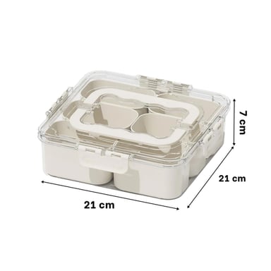 TAPER TRANSPARENTE CON 6 MINI BANDEJAS ORGANIZADA Y SEGURA PARA CASA Y COCINA Y+POST IT - 4