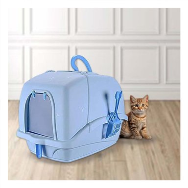 PACK2 CAJA CERRADA CON CERNIDOR Y PALA CELESTE PARA GATOS - 3