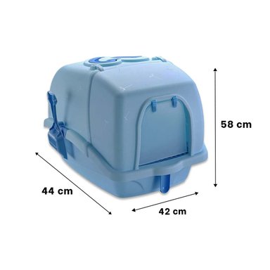 PACK2 CAJA CERRADA CON CERNIDOR Y PALA CELESTE PARA GATOS - 4