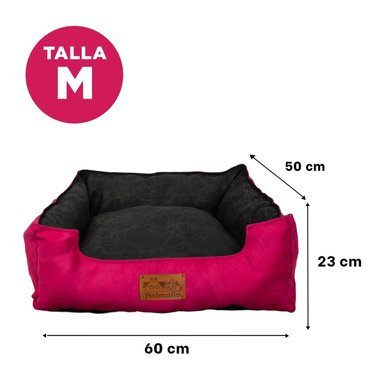 CAMA FUCSIA PARA PERRO TALLA M CON CENTRO NEGRO Y+LIGAS REGALO - 4