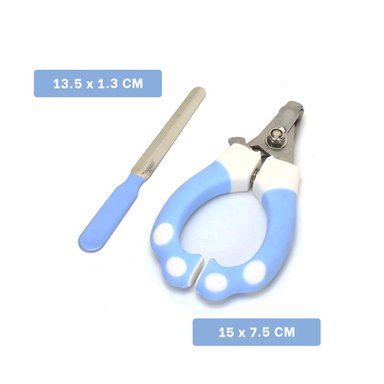 KIT MANICURE CON CORTA UNA Y LIMA 15X7 5 CM CELESTE Y BLANCO Y+REGALO STICKER - 4