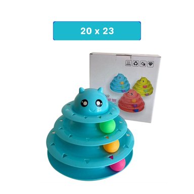 TORRE DE ENTRETENIMIENTO CON 3 NIVELES PELOTAS CELESTE Y+LIGAS REGALO - 4