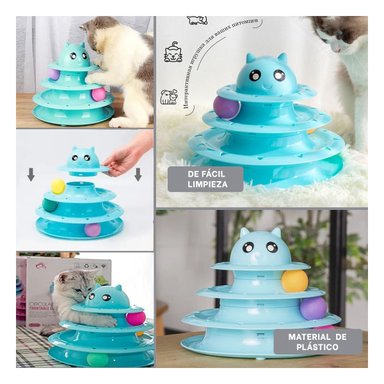 TORRE DE ENTRETENIMIENTO CON 3 NIVELES PELOTAS CELESTE Y+LIGAS REGALO - 5
