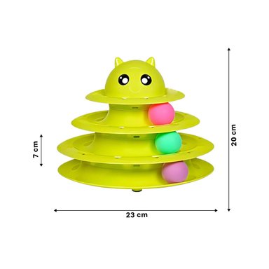PACK6 ESTRUCTURA MODERNA DE 3 NIVELES CON PELOTAS VERDE LIMON PARA GATO Y+REGALO STICKER - 4