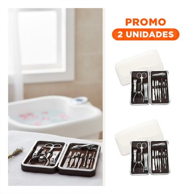 PACK2 EQUIPO PRACTICO PARA CUIDADO DE MANOS Y PIES 12 PIEZAS BLANCO - 1