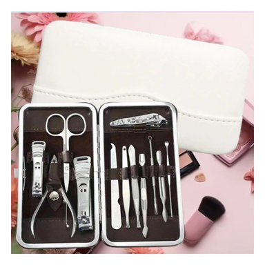 PACK2 MALETA PORTATIL PARA ARREGLO DE UÑAS 12 PIEZAS COLOR BLANCO Y+REGALO STICKER - 3