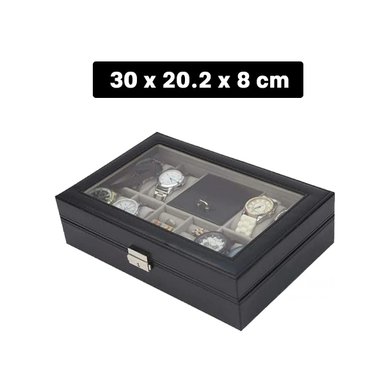 PACK6 EXHIBIDOR NEGRO PARA 8 RELOJES Y ACCESORIOS PERSONALES Y+PAPEL REGALO - 4