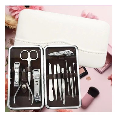 PACK4 MALETIN COMPLETO PARA MANICURE Y PEDICURE 12 PIEZAS BLANCO Y+PAPEL REGALO - 2