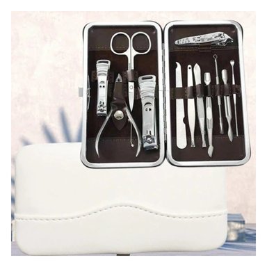 PACK4 MALETIN COMPLETO PARA MANICURE Y PEDICURE 12 PIEZAS BLANCO Y+PAPEL REGALO - 5