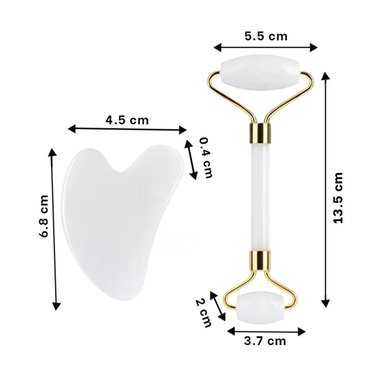 PACK4 EXTRACTOR DE JADE SET DE 2 BLANCO PARA MASAJE SUAVE Y BELLEZA NATURAL Y+PAPEL REGALO - 4
