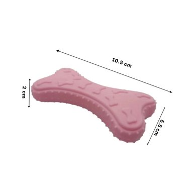 PACK4 ARTICULO HUESO PEQUENO EN ROSADO CLARO PARA MASCOTA CON MATERIAL FLEXIBLE - 4