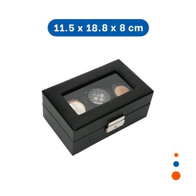 PACK2 CAJA COMPACTA PARA 3 RELOJES CON INTERIOR ACOLCHADO COMPLETO - 4