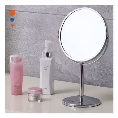 PACK4 LUNA GIRATORIA OVALADA DOBLE DE MESA 16CM PLATEADO Y+REGALO STICKER - 5
