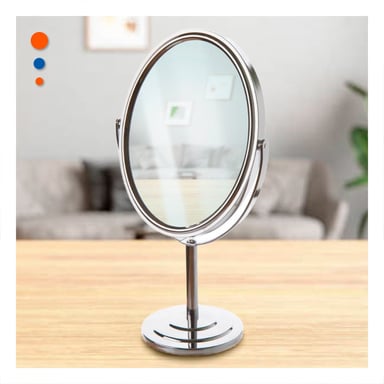 PACK2 CRISTAL COMPACTO CIRCULAR DOBLE DE MESA 14,5CM PLATEADO - 4